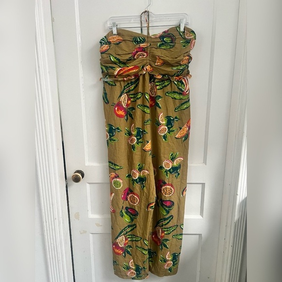 Anthropologie The Odells Isla Linen
Jumpsuit Olive Fruit Print Size XL $238 - Picture 3 of 5